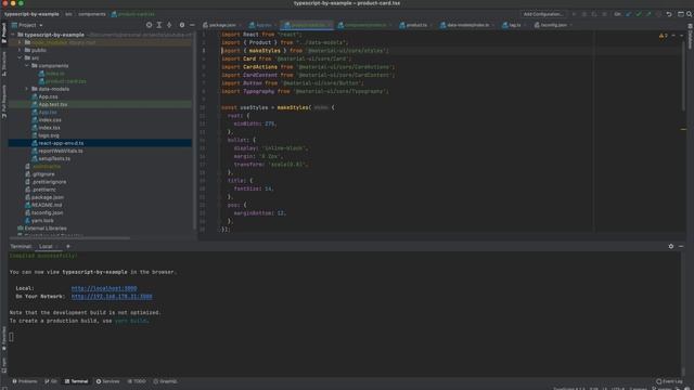 Implementing additional styling for the ProductCard component: Learning Typescript by example #017 смотреть онлайн