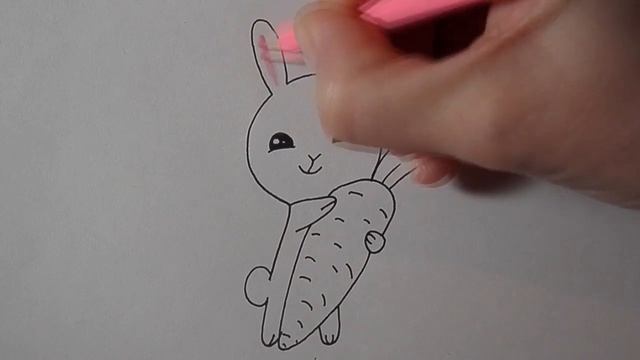 Как нарисовать МИЛОГО ЗАЙКУ С МОРКОВКОЙ/371/How to draw a CUTE BUNNY WITH a CARROT смотреть онлайн