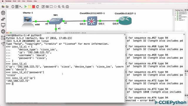 CCIEPython: Learn Python programming with David Bombal: Python Dictionaries and Netmiko (Part 2) смотреть онлайн