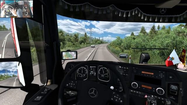 ETS2 Gameplay 4K + wheel cam | Mercedes Actros MP4 1848 in Poland | Uśnice - Piekło смотреть онлайн