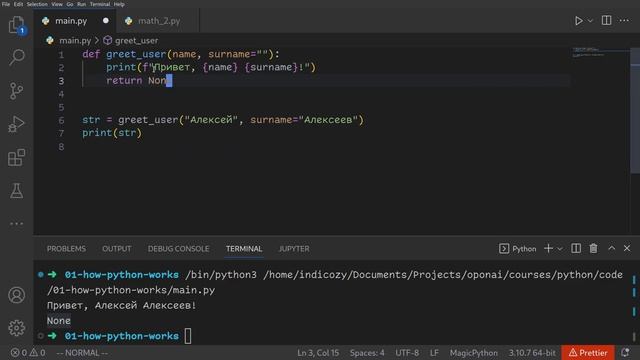 Основы Python: functions return смотреть онлайн