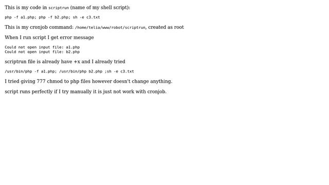 script in cronjob doesn't work with: "Could not open input file" смотреть онлайн
