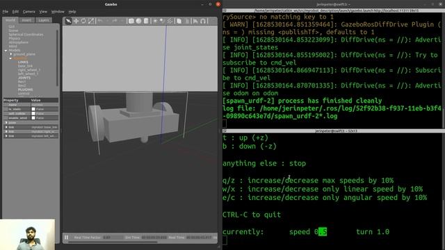 Fusion 360 to URDF | Adding Gazebo plugin | Keyboard Teleop | LiDAR | Part -2 смотреть онлайн