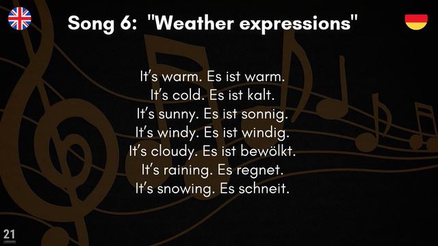 🎤 Learn Basic German: 10 Easy German Songs With Lyrics || English | German