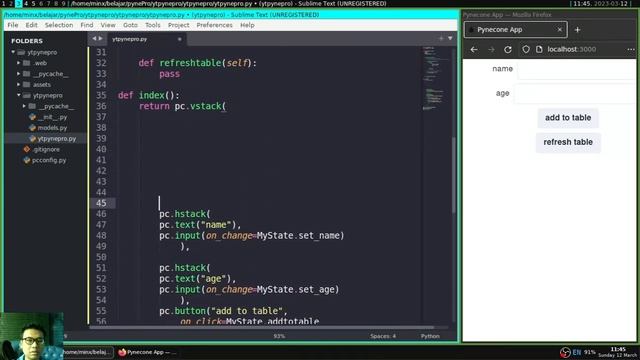 Pynecone Tutorial - Add Data To Database and Datatable смотреть онлайн
