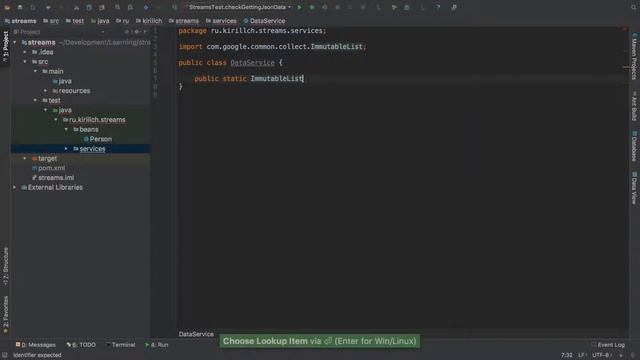 Получение списка Java-объектов из JSON-коллекции. Генерация данных в формате JSON. смотреть онлайн