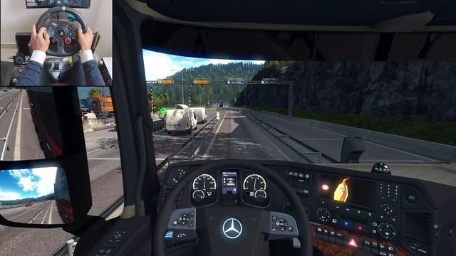 Mercedes-Benz New Actros | A Norwegian delivery - Euro Truck Simulator 2 | Logitech g29 gameplay смотреть онлайн