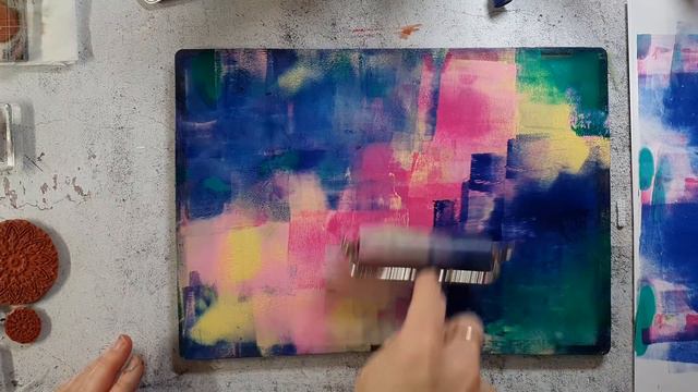 Gelli Printing Session - Creating Backgrounds for Christmas Paper Projects смотреть онлайн