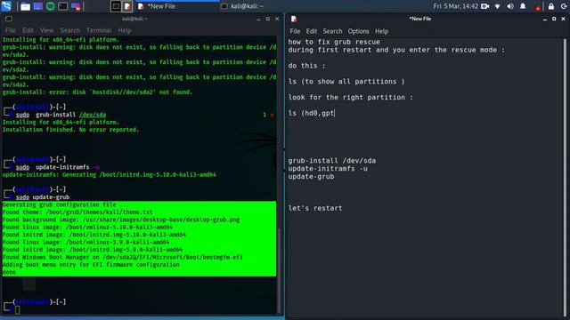 Linux grub rescue fixing ( dual boot ) смотреть онлайн
