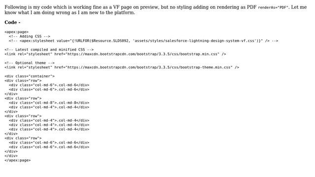 Salesforce: Bootstrap not working in PDF rendering смотреть онлайн