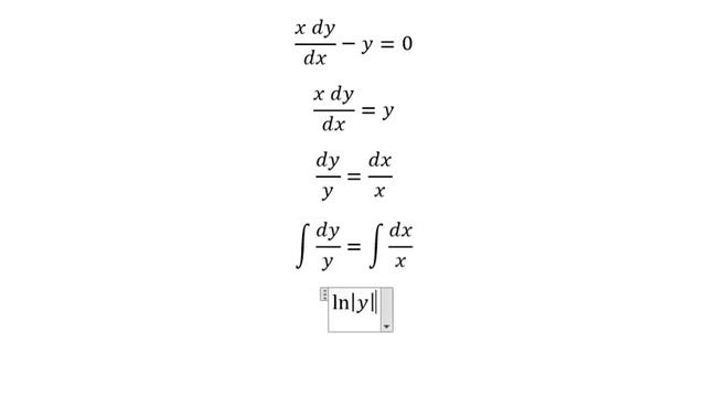 Calculus Help: Differential Equations: (x Dy)/dx-y=0 - Separate Variables