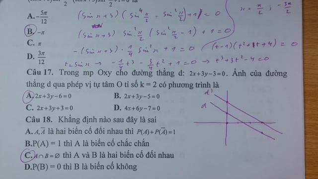 Chữa đề thi toán 11 HK 1 Ngọc Hồi 2018 смотреть онлайн
