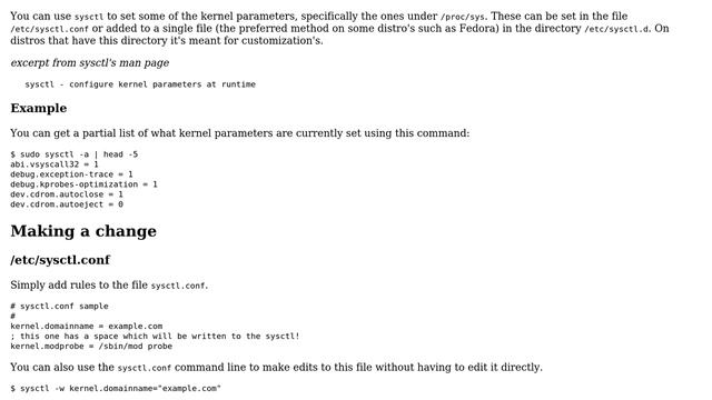 Unix & Linux: What's the right way to set Linux kernel runtime parameters? смотреть онлайн