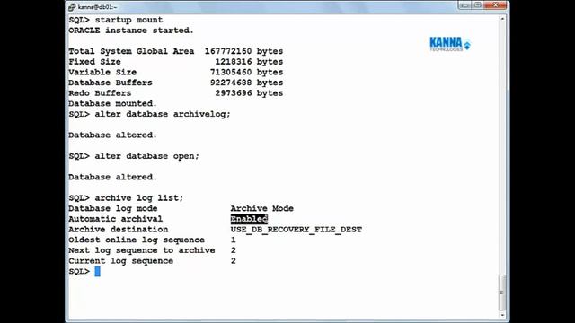 Archive log Enabling and Disabling смотреть онлайн
