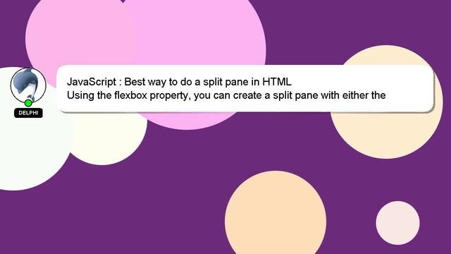 JavaScript : Best way to do a split pane in HTML смотреть онлайн