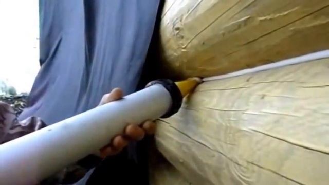 Конопатка дома акриловым герметиком Perma-Chink | Деко Арт Мастер смотреть онлайн