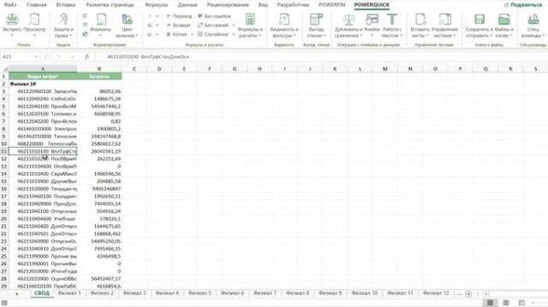 Сбор данных со всех листов Excel