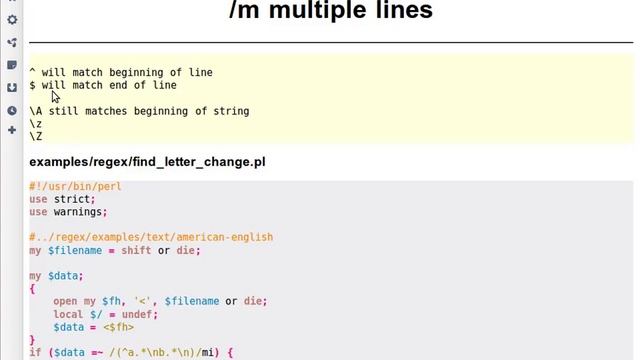 Beginner Perl Maven tutorial: 10.3 - multiple lines in regexes смотреть онлайн