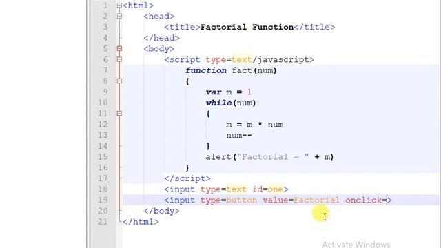 JavaScript Factorial Function смотреть онлайн