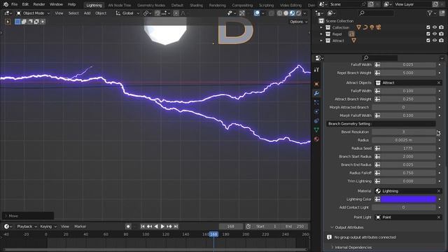 Draw Lightning with Lightning Generators | Geometry Nodes | Blender | Demo смотреть онлайн