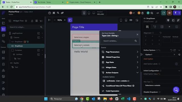 [Flutterflow] Dropdown Dependentes