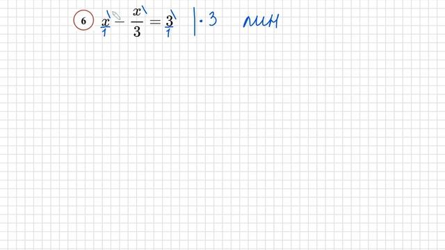 №6 Линейное уравнение х-х/3=3 Простое уравнение с дробями Решите уравнение с дробью 9кл 11кл ОГЭ ЕГ смотреть онлайн