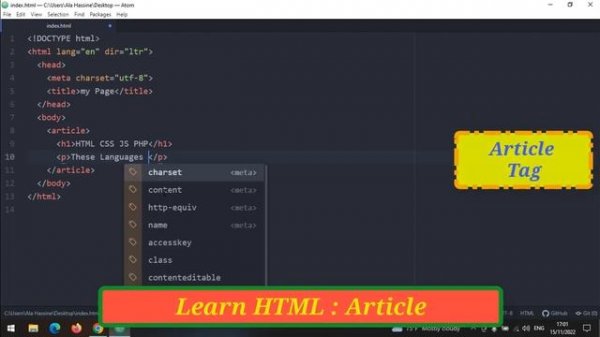 #52 : Learn HTML | Article Tag In HTML | Create Independent (Self-contained) Content In Page HTML