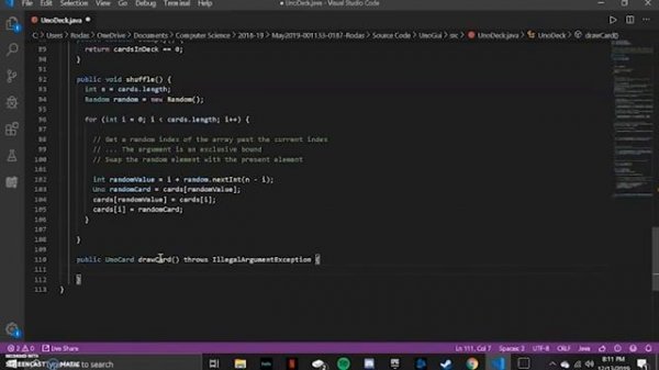Uno Card Game in Java Part 3 - Deck Class (Code Clique)