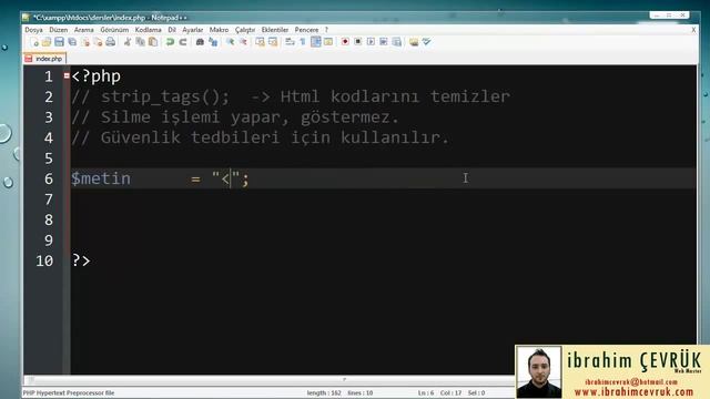 Php Dersleri 24 - Strip_tags ile Html taglarından kurtulma смотреть онлайн