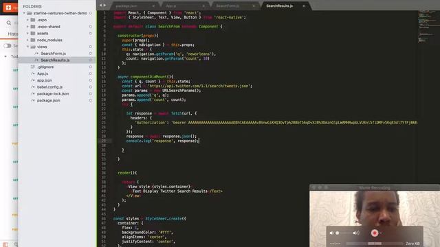 Twitter Search API + React Native смотреть онлайн