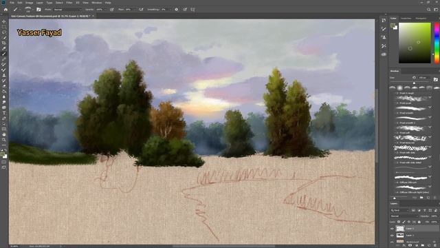 Digital Art Landscape Painting Using Photoshop By Yasser Fayad смотреть онлайн