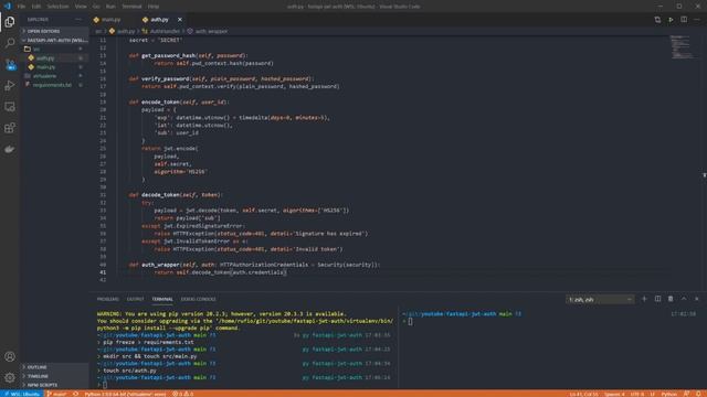 Setting up JWT Auth with Fast API смотреть онлайн