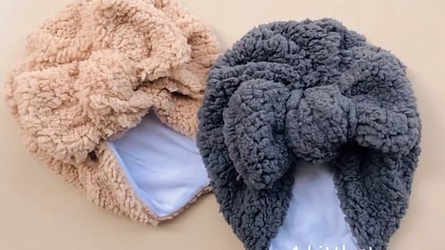 Детская теплая модная шапочка с бантом смотреть онлайн