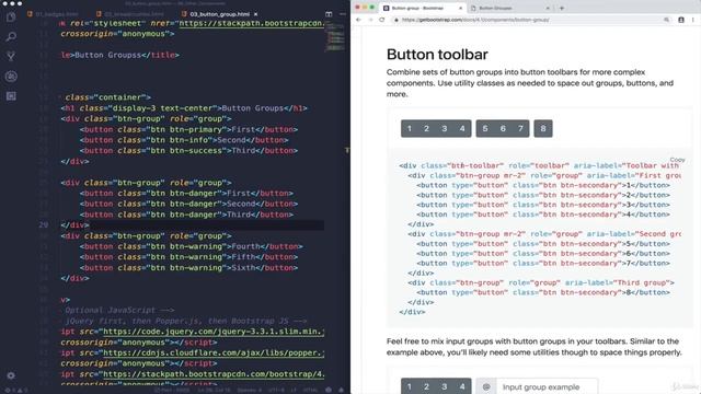 Button Groups In Bootstrap 4 || Learn Bootstrap смотреть онлайн