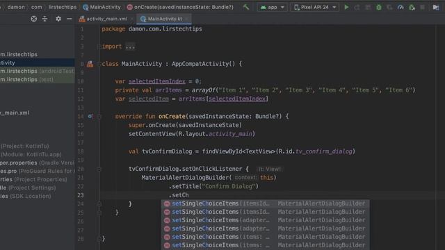 Android Studio Kotlin: Create Confirm Dialog with Radio Button. смотреть онлайн