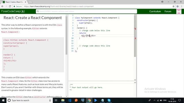 freecodecamp-React Create a React Component-solution смотреть онлайн