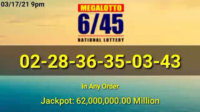 9pm PCSO Lotto Result Today March 17, 2021 2D 3D STL ez2 Swertes 4D 6/45 6/55 смотреть онлайн