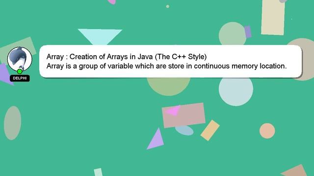 Array : Creation of Arrays in Java (The C++ Style) смотреть онлайн