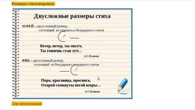 Размеры стихотворений смотреть онлайн