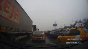 Driving in Moscow agglomeration: Текстильщики - Чкалово - Бронницы 28/11/2020 (timelapse 4x)