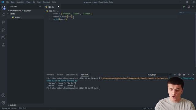 Python bilan 30 kun. 4 - Kun. Ma'lumotlar turlari.8-qism смотреть онлайн