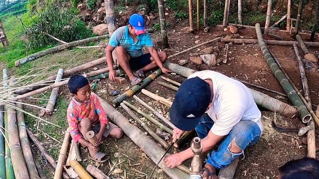 Bamboo House  Making (bamboo Fence) In My Village