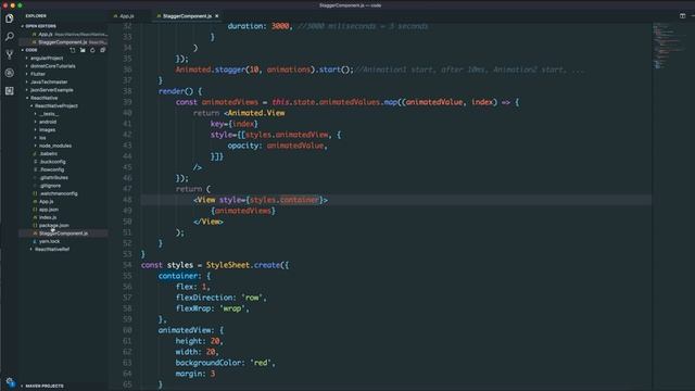 Lession 68 React Native Animations#3 Animate multiple Views with Stagger and Fade смотреть онлайн