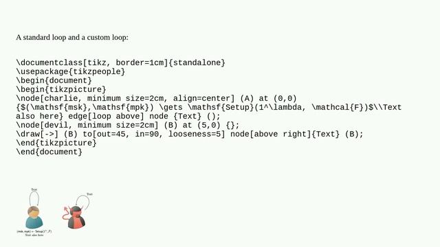 How to draw circular arrow and multiline text below a node in TikZ? смотреть онлайн