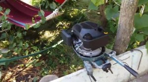 Лодочный мотор с двигателем от культиватора.