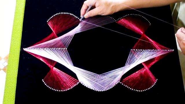 String Art/ How to make symmetry and contrast string art/diy смотреть онлайн