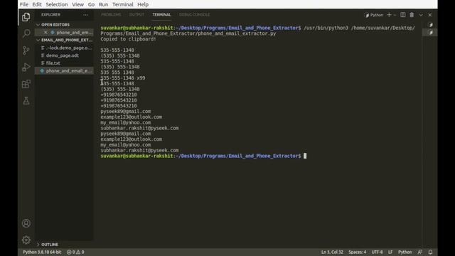 Extract Emails and Phone Numbers from a Webpage or a Text using Python смотреть онлайн