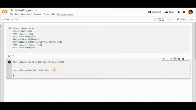 To Calculate Median Low For Even Length using python смотреть онлайн