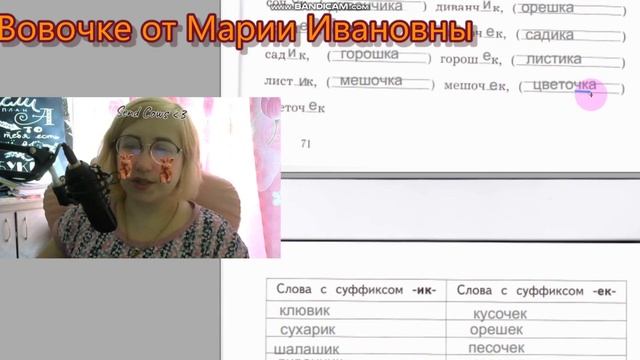 уроки 53-56. Суффиксы онок, енок, ик, ек. Пишем грамотно, 2кл 1ч Кузнецова. смотреть онлайн