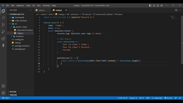 How To Make Discord.JS V14 BOT | Episode 2 - Auto Changing Bot Status | Tech Tip Cyber смотреть онлайн